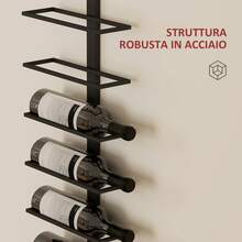 HOMCOM Wine Rack Table - Negro - Ver 6