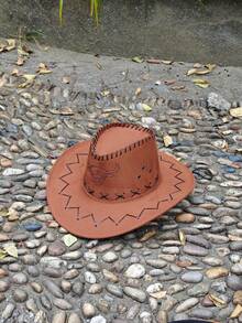 1pc New Summer Men's Windproof Leisure Wide Brim Sun Protection Hat, Suitable For Cycling, Hiking, Fishing, Outdoor Activities, Beach Walking, Fashion Drawstring Adjustable Randomized Design Sunny Hat - Multicolor - View 17