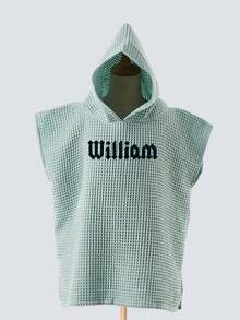 Personalized Toddler Hooded Towel Cape (1-3 Years) | Custom Name Embroidery | Soft Waffle Weave | Quick-Dry Swim & Bath Cover | Daycare Essential - Multicolor - View 12