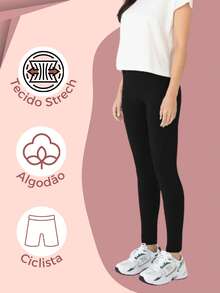 Malwee Original Basic Women's Cotton Leggings - Black - View 2