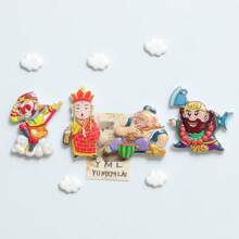 Imanes de nevera con personajes de la Peregrinación al Oeste, incluyendo Sun Wukong, Xuanzang, Zhu Bajie, Sha Wujing, decoración del hogar estilo chino, regalo festivo