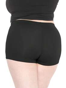 STRETCH IS COMFORT Women's And Plus Size Nylon Booty Shorts | Small - 3X - Black - View 2