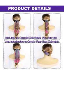Colorful Braid Synthetic Hair Ponytail Rope Tie Girls Princess Color Tail Wig Children's Styling Accessories - Multicolor - View 12