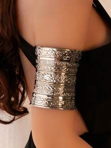 1pc Multi Pattern Optional Women's Armband, Butterfly, Flower, Snake Shaped, Hollow Opening Armband, Suitable For Daily Wear And Vacation Wear