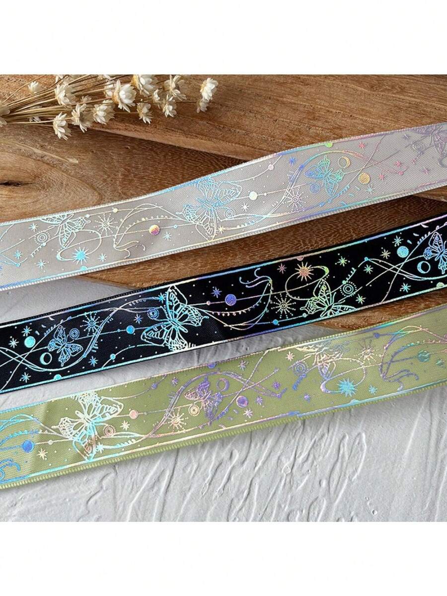 1 pieza Cinta lisa de plata, material para estampado en caliente DIY, accesorios de encaje Gu Mei, embalaje de regalo