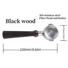 51 毫米无底手柄 2 个耳适用于 Delonghi EC200 EC221 ECO310 EC330 EC152，不锈钢咖啡浓缩咖啡机木质/ABS 手柄，篮式过滤器替换配件返回学校 - 彩色 - 查看 5