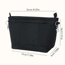 1pc Large Capacity Multi-Functional Inner Lining Bag, Cosmetic Bag, Toiletry Bag, Storage Bag, Desktop Organizer Bag, Home Storage Bag, Foldable Bag, Travel Bag - Black - View 16