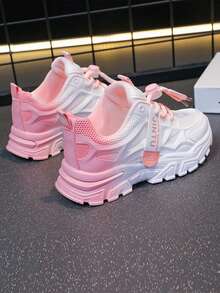 1 双女童厚底运动鞋，2025 新款休闲软底运动鞋，适合户外活动、学校和派对，春/秋季 - 粉色 - 查看 6