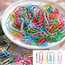 100 pièces-200 pièces/paquet de trombones colorés en papier enduit de vinyle, 1,1 pouces/28 mm. Pinces à dossier en métal pour la maison, l'école, la gestion de documents de bureau, la rentrée scolaire, les fournitures scolaires