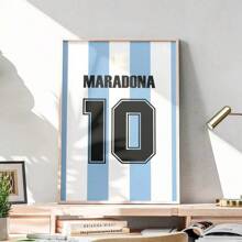 1 pieza Póster de temporada pop 2023 2024 Camiseta de fútbol Logotipo de estrella deportiva Decoración de pared moderna es perfecta para fans y decoración estética de la habitación Marco opcional
