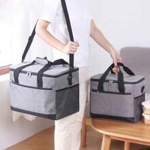 1 szt. Duża pojemność, gruba, izolowana torba piknikowa, przenośna torba termiczna, wielofunkcyjna torba na lunch do użytku na zewnątrz, świetny prezent do domu, na kemping, w podróż, do biura, do szkoły, na Boże Narodzenie, na Halloween, do organizera