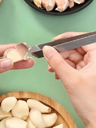 1pc/2pcs Stainless Steel Garlic Peeler, Suitable For Peeling Garlic And Removing Fish Bones, Stainless Steel Hair Clips, Kitchen Supplies, And Fish Bone Tweezers