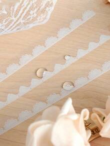 30张/包 复古花卉白色蕾丝贴纸，随机款式，手工DIY装饰剪贴簿相册工艺品，杂物日记装饰，DIY日记装饰标签贴纸 - 白色 - 查看 5