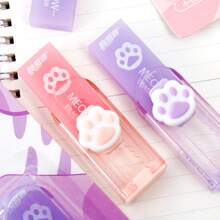 1pc Cat Paw Erasers With Refill, Pull-Out Style Eraser Set, School & Office Supplies, Pencil Eraser, Art Drawing Eraser, Gift For Teachers, Students, Friends