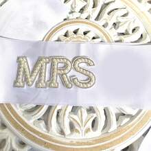 1 PC White Bride Sash With Faux Pearls And Rhinestones, Bachelorette Party Sash, Bridal Shower Gift Wedding Party Decorations - White - View 10