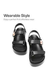 Women's Wedge Sandals,Comfortable Platform Dress Shoes, Round Toe Casual & Dressy Flatform Summer Sandals With Adjustable Straps - Black - View 6