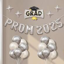 PROM 2025 Graduation Party Decorations, Balloons & Graduation Cap Set - Multicolor - View 6
