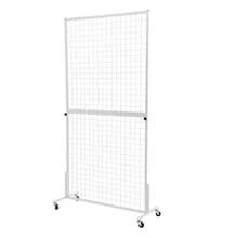 GDRASUYA10 Gridwall Panel Display Stand, Heavy Movable Wire Grid Display Rack, Floorstanding Retail Display Rack, Detachable White Grid Wall Panel Display Racks With Hooks For Craft Shows, Retail, Home[Best Gift For Family&Friends] - White - View 7