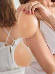 Double Sided Self-Adhesive Bra Pads, Chest Pads Adhesive Pads, Reusable Padding Pads, Bra Bikini Invisible Thickened Chest Pads Waterproof For Swimming - Yellow - View 4