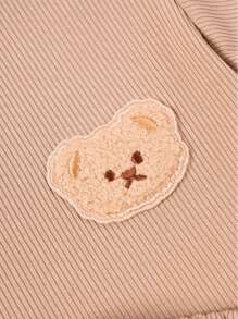 Conjunto de 2 piezas de top de manga corta y pantalones cortos con estampado de oso para niños pequeños, para verano