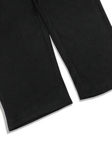 HUTENER Pantalones casuales versátiles de unicolor talla grande largo 3/4 - Negro - Ver 5