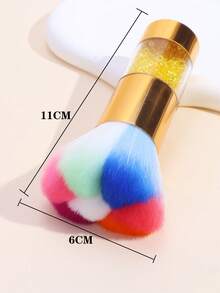 1 pieza Brocha grande y suave de colores, brocha para rubor, brocha de maquillaje multifuncional para polvos faciales y arte de uñas, brocha todo en uno, gran regalo, brocha para base, brocha para corrector, brocha para rubor, brocha para contorno, brocha para rubor, brocha para bronceador, brocha para polvos, brocha para base, brocha para rubor, obsequios - Multicolor - Ver 8
