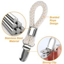 2/5 Stücke Geschirrtuchklemmen zum Aufhängen, Metall Küchenhandtuch Klammern mit Aufhängeschlaufe und Tuchhalter für Zuhause Küche Bad Schränke Tuchhalter