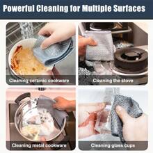 10pcs Magic Steel Fleece Cleaning Pads - Double-Layer, Reusable & Non-Stick | Powerful Rust Remover | Versatile For Wet/Dry Use | Non-Scratch Scouring Pads For Dishes & Kitchen
