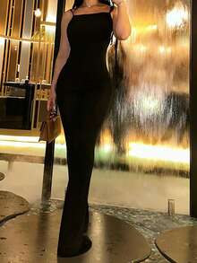 Sexy Backless Ruched Jumpsuit - Black - View 7
