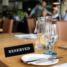 10 Pcs Black Reserved Table Signs 5.9x1.8 Inch Acrylic Reserved Table Signs Reserved Table Tent Sign Guest Reservation Table Seat Sign For Restaurant Wedding Seat Reservation