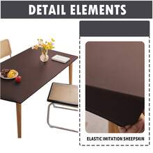  1pc  Rectangular Solid Color Waterproof Tablecloth, Simple Style, Oil-Proof, Dust-Proof, Table Cover Protector, Suitable For Desk, Dining Table, Coffee Table,Kitchen And Dining Room,Home Decor - Coffee Brown - View 5