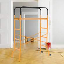 4-Step Steel 4.6 X 2 X 6 Ft. Scaffold 2 Wheels Free Moving For Indoor & Outdoor Decoration Anti-Skid, 440 Pound Capacity