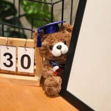 Graduation PhD Cap With Teddy Bear Ribbon | Creative Graduation Souvenir, Plush Teddy Bear Doll, Dorm Decor Photo Prop, Gift For Teacher, Classmate, Friend For Graduation Season