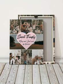 1pc Framed Custom Photo Collage - Boyfriend, Girlfriend, Couple, Anniversary, Valentines Day Gift, Mother's Day Gift For Mom, Unique Birthday Gift - Multicolor - View 3