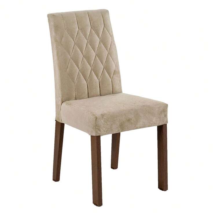 Juego De Comedor Mesa Y 6 Sillas Madesa Fabiana Color Marron/crema/imperial Diseño De La Tela De Las Sillas Liso - Crema y Marrón Imperial - Añade 7