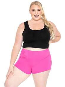 STRETCH IS COMFORT Women's And Plus Size Nylon Booty Shorts | Small - 3X - 玫紅色 - 查看 3