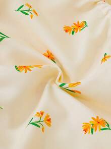 Infant Girl 3D Floral Decor Camisole Bodysuit & Hat Set, Elegant Design Suitable For Spring & Summer Vacation - Multicolor - View 9