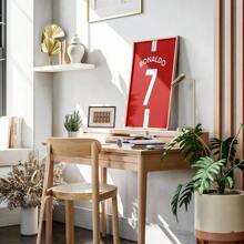 1 pieza Póster de temporada pop 2023 2024 Camiseta de fútbol Logotipo de estrella deportiva Decoración de pared moderna es perfecta para fans y decoración estética de la habitación Marco opcional