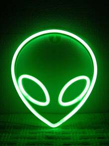 1pc Alien Neon Light, LED Atmosphere Lamp Room Decor Unique Shaped Light, Bedside Desk Decor, Decorative Ambient Light, Boy's Bedroom Decor, Memorialize Family, Or Birthday/Holiday Gift For Couples, Partner, Family, Friend - Personalized, Distinctive Ideal Present