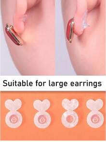 8/20 件硅胶耳环提升器 - 隐形耳环后支撑、支撑耳塞、耳环后盖、适用于下垂耳朵、重型耳环、耳环支撑固定珠宝配件、安全耳环提升器