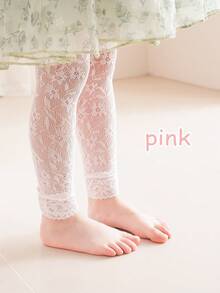 1 件装女婴可爱花朵蕾丝边贴身网眼连裤袜，春/夏