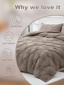 Juego de ropa de cama de 3 piezas tamaño king con volantes y flores en unicolor, 2 fundas de almohada incluidas - Lujosa microfibra - Suave y cómoda - Gris - Ver 8