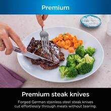 NeverDull Premium 12-Piece German Stainless Steel Knife System With Built-In Sharpener, White