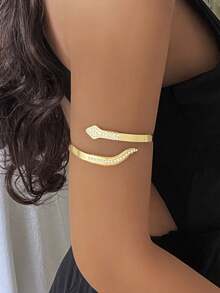 1pc Multi Pattern Optional Women's Armband, Butterfly, Flower, Snake Shaped, Hollow Opening Armband, Suitable For Daily Wear And Vacation Wear