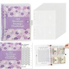 100 Envelopes Money Saving Challenge Binder A5 Money Saving Binder With Cash Envelopes Helping You Complete The Challenge To Save $5,050 In 100 Days - Rose Gold