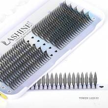 Lashine 10 Reihen D-Locken 0,05 mm Dicke synthetische Nerz Manga Anime Comic Spirale Wimpern 8-15 mm Mischlänge Federform Falsche Wimpern Comic Spirale Wimpernverlängerung Vorgefertigte Fächer Natürliche Kaschmir Manga Falsche Wimpern - D - Übersicht 5