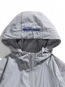 Men's Hooded Lightweight Breathable Outdoor Casual Sun Protection Jacket, Summer - Grey - View 3