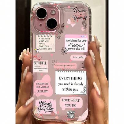 粉色标语元素时尚手机壳保护套，采用多种备忘录和笔记本图案设计，兼容 13/11/17/16/14/15/15 Pro/15 Plus/15 Pro Max/7 Plus/8 Plus/X/Xs Max/Xr/11 Pro/12 Pro/13 Pro/14 Pro/12 Mini/13 Mini/11 Pro Max/12 Pro Max/13 Pro Max/14 Pro Max/14 Plus/6/6s/6 Plus/7/8/SE 以及 Galaxy Galaxy/A54/A14/A12/A13/A15/A32/A33/A24/A52S/S20/S21/S22/S23/S24/S23 Plus/S24 Ultra，春季礼物/派对礼物，国际版，非国内版。