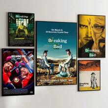 1 pieza Póster clásico de la serie de televisión Breaking Bad sobre el crimen, para decoración de pared en cafetería o bar, sin marco - Multicolor - Ver 5