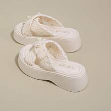 Women's Fashion Full Match Spring/Summer Outdoor Beach Non Slip Comfortable Breathable Casual Thick Bottom Height Raising Sandals - Beige - View 3